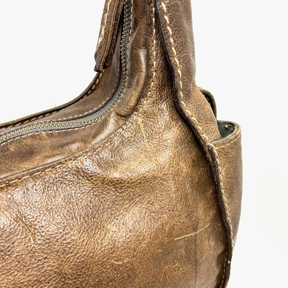 Frye Distressed Tan Leather Hobo Bag - Picture 6 of 16